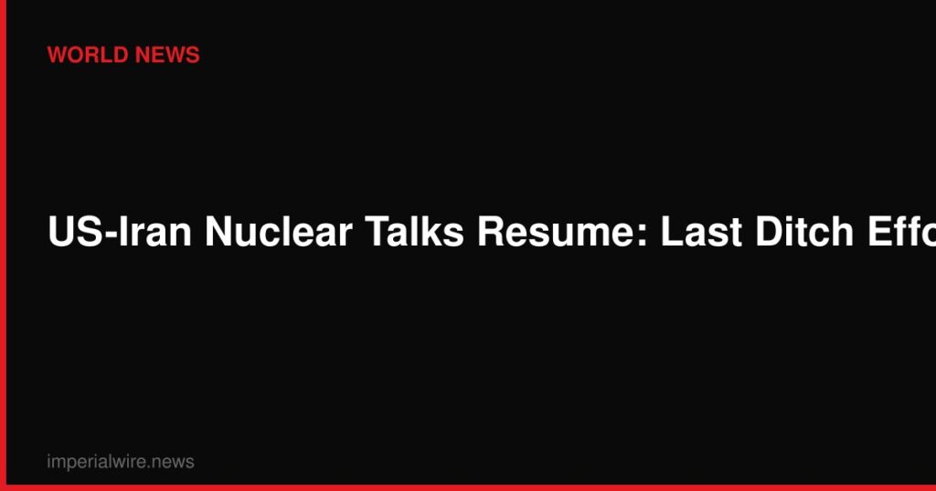 US-Iran Nuclear Talks Resume: Last Ditch Effort to Avert Crisis?