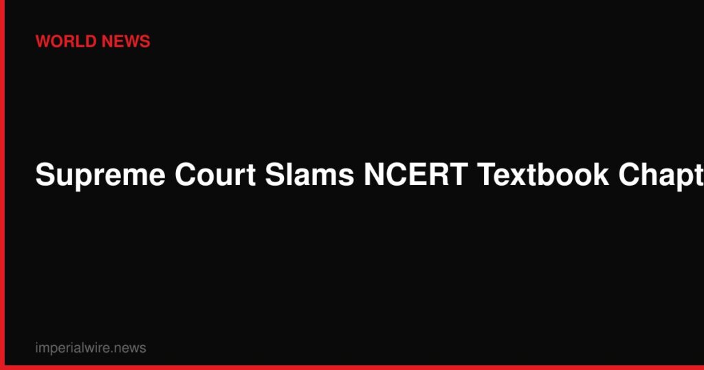 Supreme Court Slams NCERT Textbook Chapter as “Conspiracy” to Tarnish Judiciary